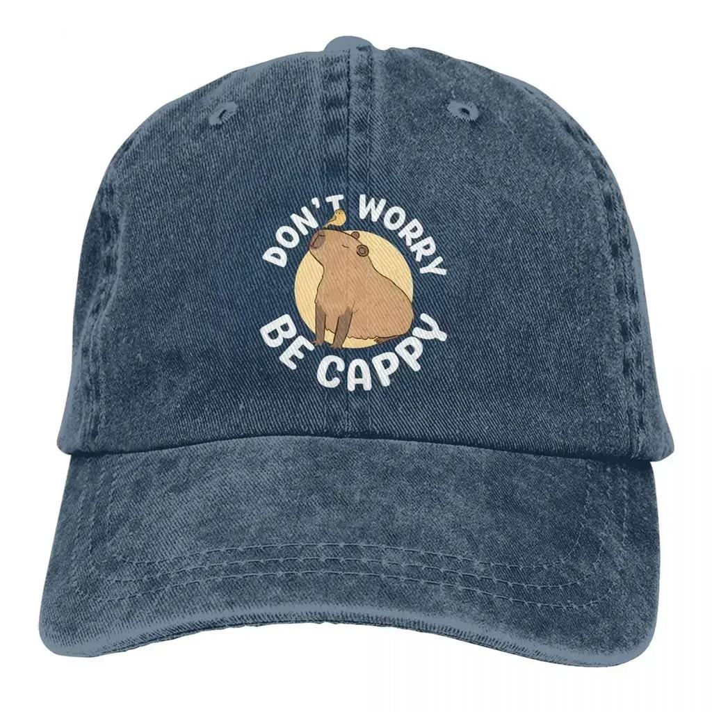 Capybara Multicolor Hat Peaked Women's Cap Don't Worry Be Cappy Personalized Visor Protection Hats