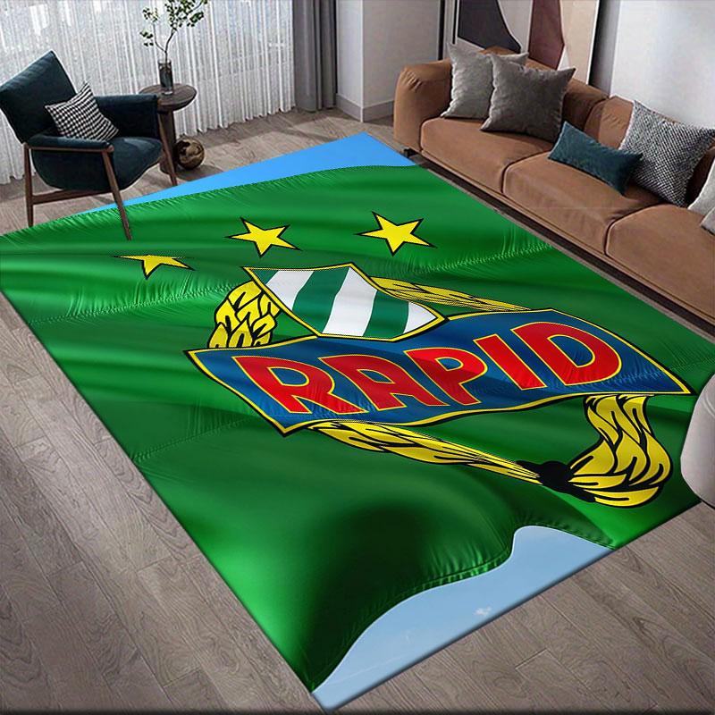 Rapid Vienna Flannel Printed Carpet, Home Sofa Decoration for Living Room & Bedroom, Non‑Slip Play Flannel Floor Mat for Game Room