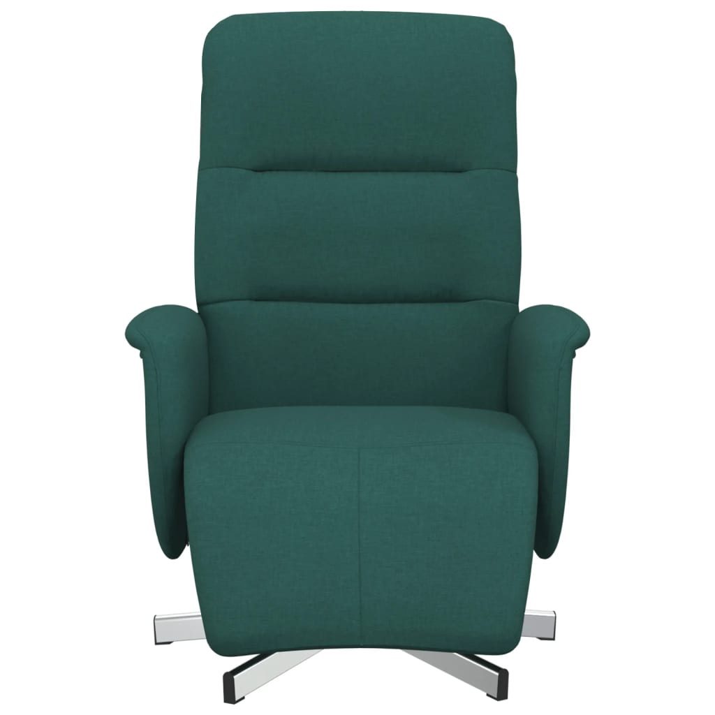 Recliner Chair with Footrest Dark Green Fabric