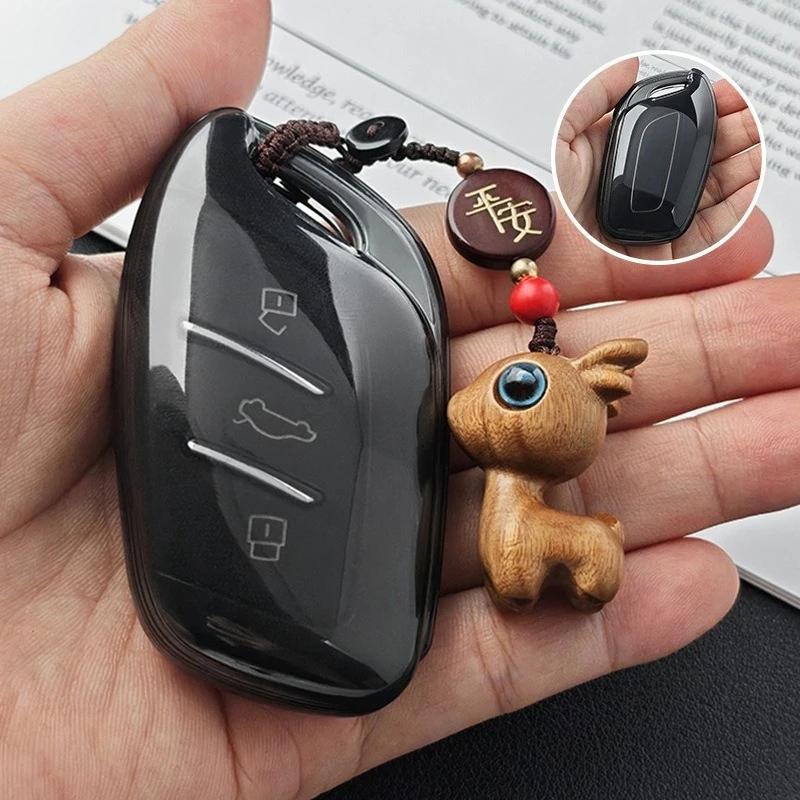 TPU Car Remote Case Transparent Key Cover Keychain for MG 4 2023 Mg4 Ev MG HS GT ZS EV ZX MG5 MG6 Roewe RX3 RX5 RX8 ERX5 I6 I5