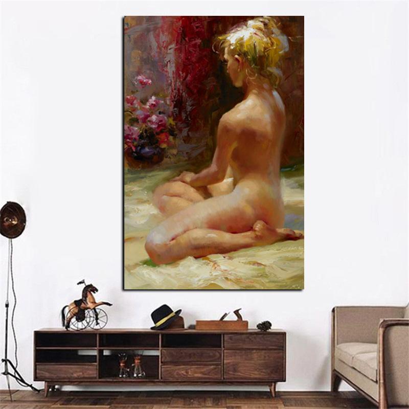 Abstract Portrait Modern Nude Woman Oil Painting On Canvas Art Sexy Female Lady Body Wall Picture for Living Room Cuadros