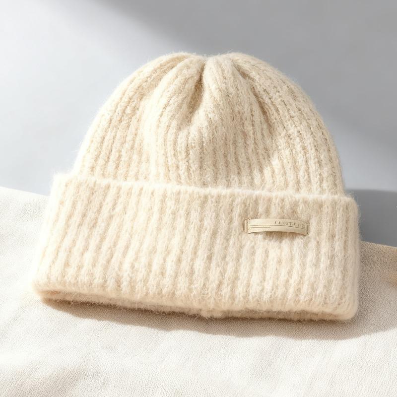 Autumn and Winter Big Head Circumference Knitted Beanie Winter Warm Ear Flap Cap for Couple Oversized Slouchy Gray Unisex Thermal Cold Weather