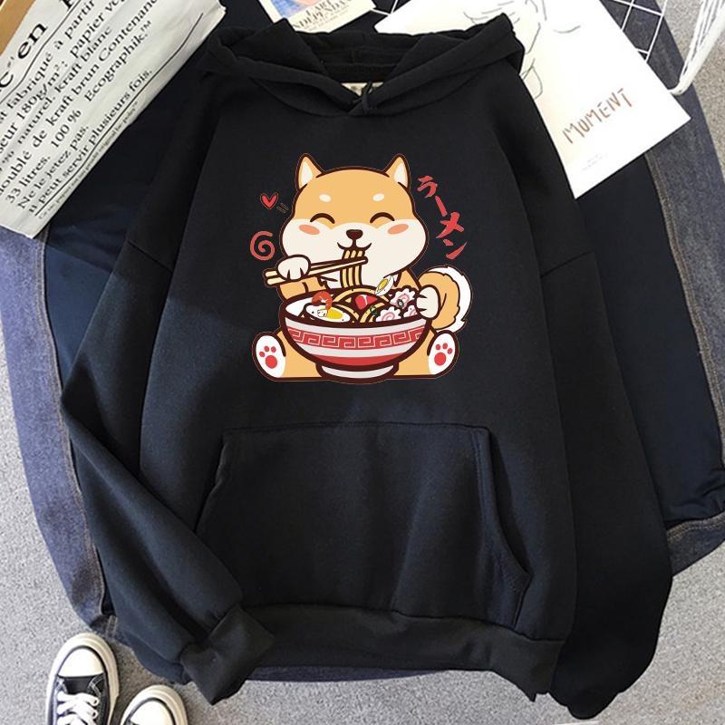 New Cute Shiba Inu Ramen Printed Pullover Fashion Women Men Hoodies Long Sleeve Casual Hooded Sweatshirt