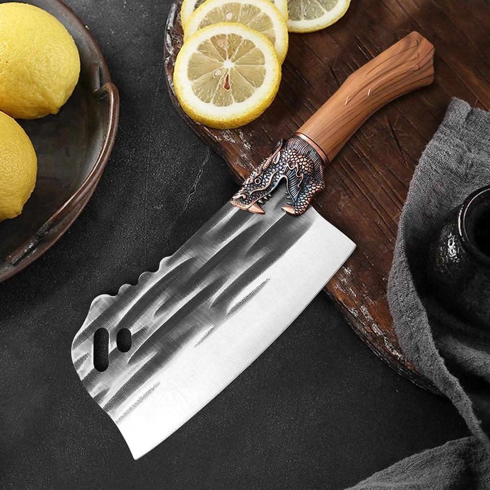 Cleaver Butcher Knife Chef Chopping Vegetable Meat Cleaver Knife Stainless Steel Knives Hand Forge Plastic Handle Kitchen Knives