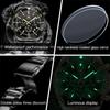 OLEVS Men's Black Stylish Popular Analog Quartz Arm Watch Men's Metal Band Waterproof Watch Date Easy to Read Black Dial Business Fashion Men's Watch