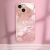 Fashion Glitter Marble Pattern Pink Metallic Paint Glass Phone Case For iPhone 17Air 11 12 13 14 15 16 17 Pro Max Plus 16E Cover
