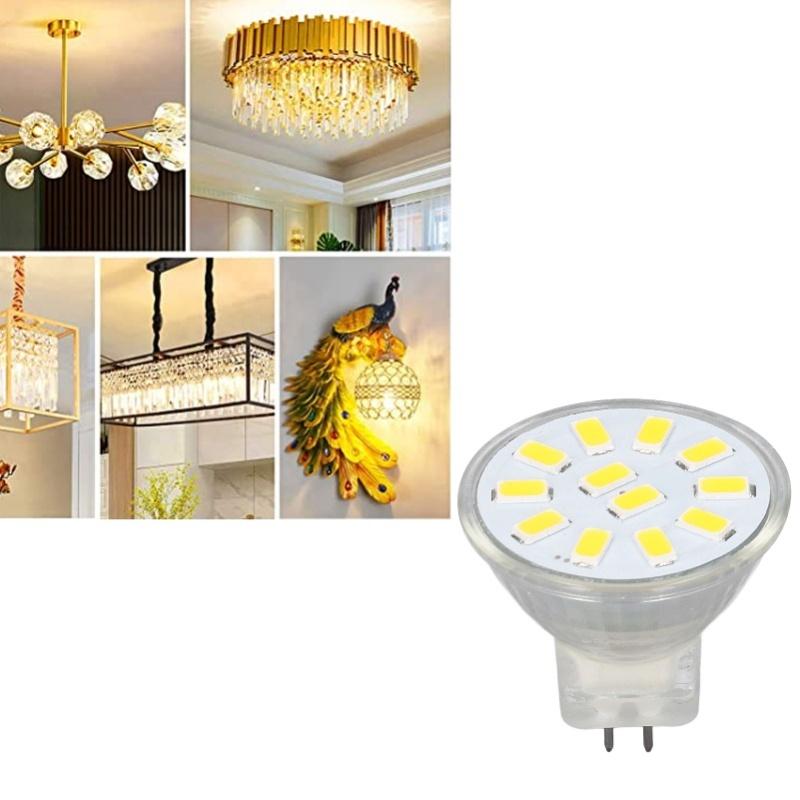 4pcs/Set MR11 LED Spot Light Bulb With Dual Needle Base 360° Heat Dissipation 3W 12 LEDs Lamp Bulb