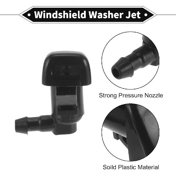 2 Pcs Front Windshield Washer Nozzle 2 Pcs Gasket for Chevy Colorado 2015-2023 Windshield Spray Nozzles Wiper Spray Washer Jet No.22944961 Black