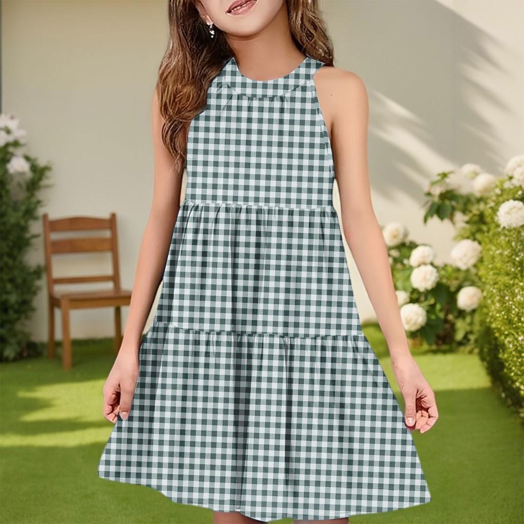 Children's Summer Casual Fashion Round Neck Sleeveless  Dress