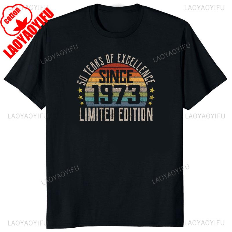

Funny 50 Years Old and This Is How I Rockroll Printed Tshirt 1973 Funny Limited Edition Women Graphic Tshirts Ropa Hombre 3XL