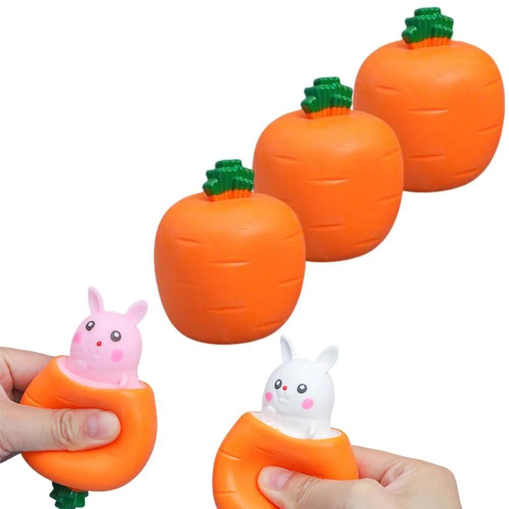 Carrot Rabbit Squeeze Toys Basket Stuffers Fidget Decompression Sensory Toy  Gift