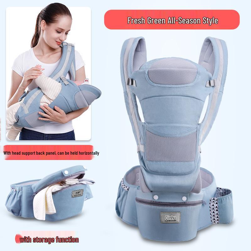 Multi-Function Baby Carrier with Waist Stool for Horizontal and Back Carry