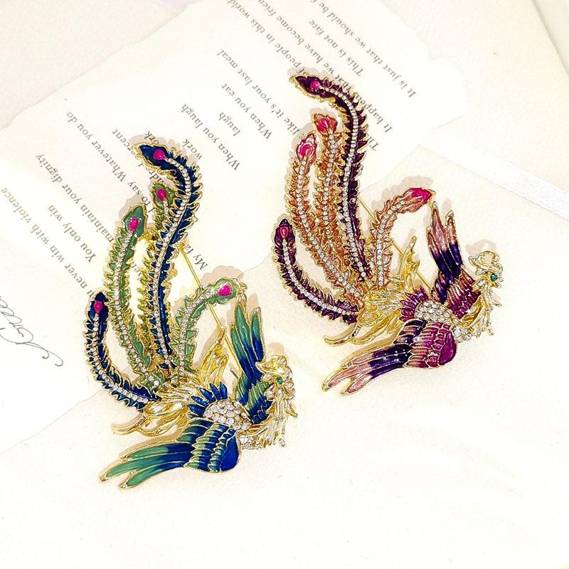 Enamel Phoenix Elegant Women's Accessory Brooch