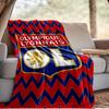Lyonnais Football Crest Blanket Lightweight Ideal Bedding Blanket Perfect for Travel, Camping, Living Rooms, Offices, Sofas, Fan Christmas Gift