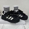 Children's Shell Head Board Shoes Spring and Summer New Girls' Sports Shoes Light and Non-slip Black Boys' Versatile Casual Shoes
