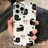 Black Cat Bow Ins Style Silicone Case For Iphone 14 13 12 17 16 Plus 15 11 Pro Max Trendy Aesthetic Back Cover
