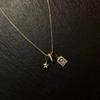 Charm Vintage Square Necklace Decoration Zircon Collarbone Chain Star Pendant Necklace  Daily