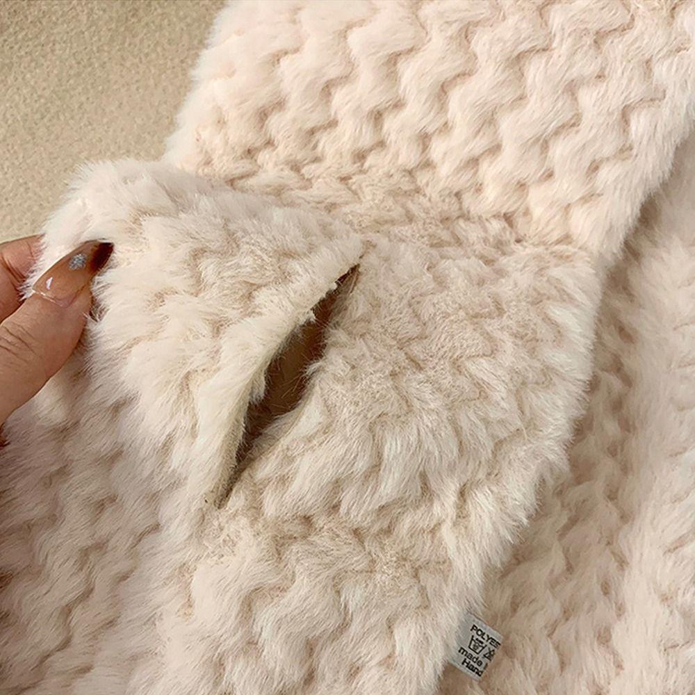 Soft Cross Scarf Thickened Winter Scarves Elegant Knitted Neckerchief  Outdoor