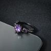 Hot Sale Western Fashion Black Skull Ring Personality Gothic Delicate Purple Zircon Copper Ring for Punk Women Statement Jewelry