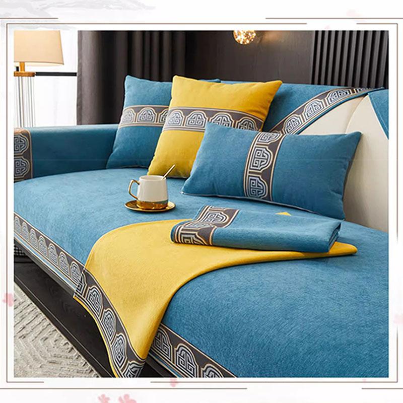Chenille Sofa Cover for All Seasons Living Room Decoration Non-slip Sofa Seat Cover Couch Slipcover Dustproof Durable Sofa Towel