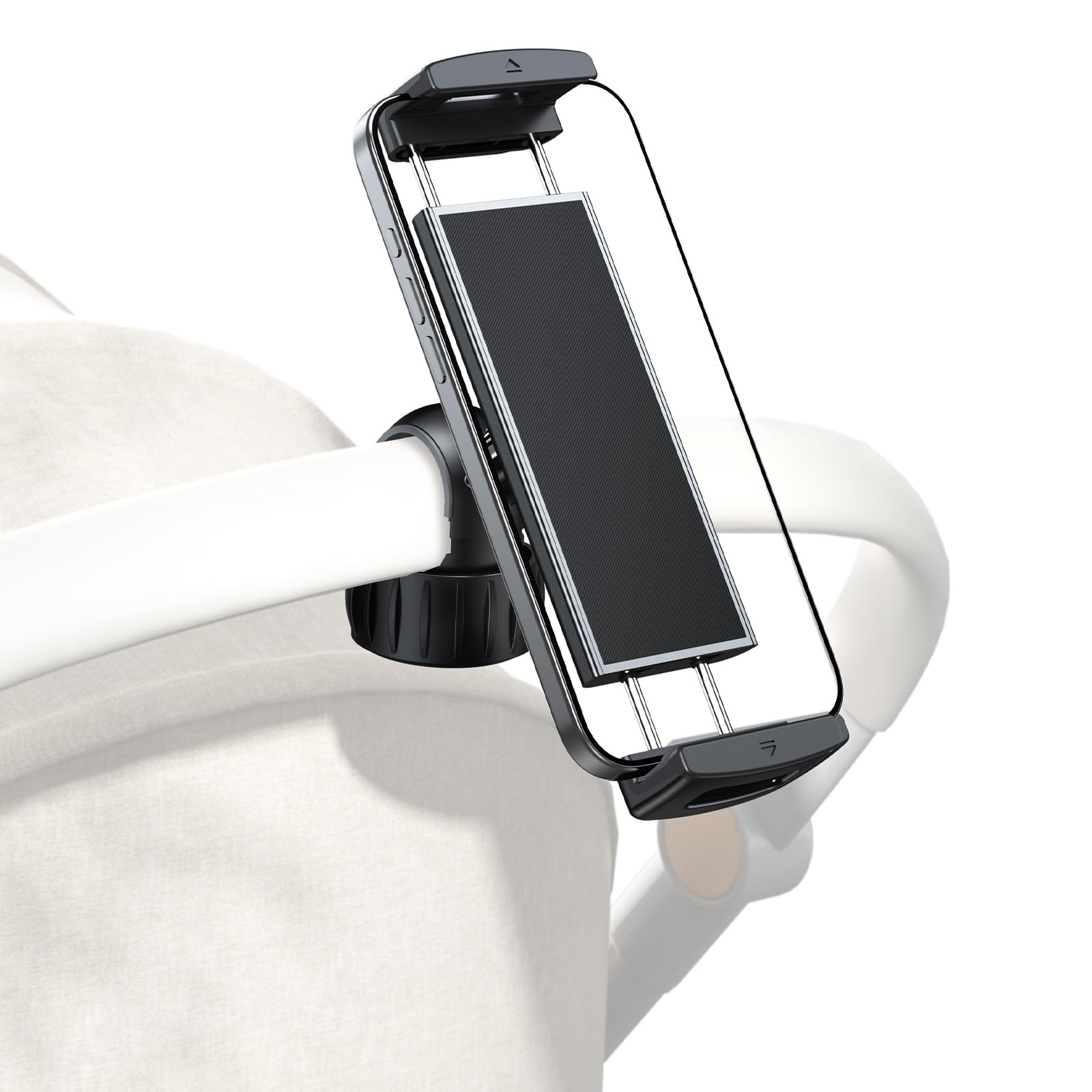 nediea Stroller Smartphone Holder with Strong Knob Compatible with Golf and Shopping Compatible with and 360-Degree Rotation, Clip, Hands-Free Lock, чёрный