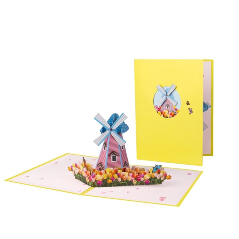 Elegant 3D Foldable Greeting Card Artistic 3D Foldable Card with Colorful Flowers Personalized Surprise for Lover