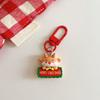 1PC Cartoon Shape Xmas Key Rings For Friends Key Holders Holiday Bag Pendants Part Resin Gifts Multiple Options Available