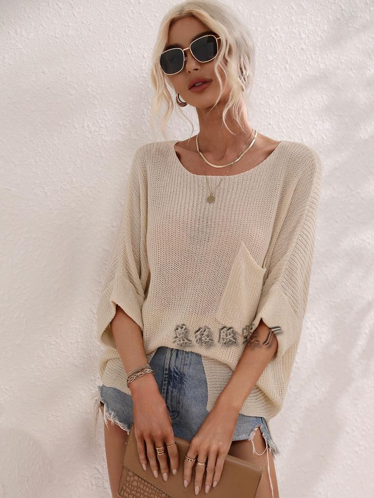 Spring/Summer New Women's Knit Loose Solid Color Imported Fashion Set Women's Knit Sweater