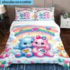 3PCS Rainbow Bears  3pcs Bedding,Including 3PCS Duvet Cover And 2pcs Pillowcases Perfect for Christmas,Ideal for Bedroom, Dormitory