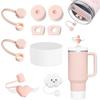 9PCS Purple Flower Rainbow Cloud Straw Caps Leak-Proof Plug Reusable Silicone Cup Covers for 40oz & 30oz Stanley Cup Accessories