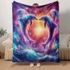 1pc Dolphin Printing Lightweight Flannel Blanket, Comfortable and Warm Blanket, for Camping Sofa Bed and Couch Office, In All Seasons