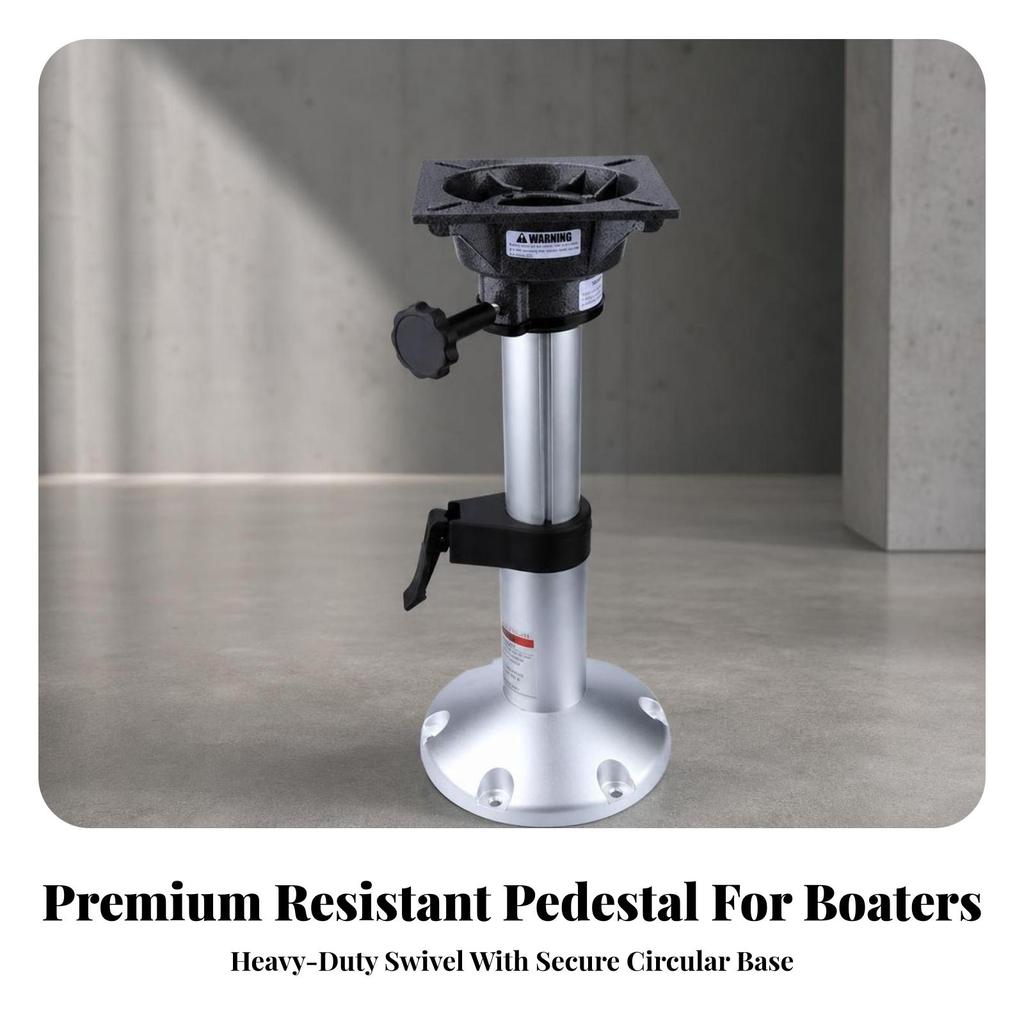 Boat Seat Pedestal with Swivel Base Secure Locking Hardware Resistant