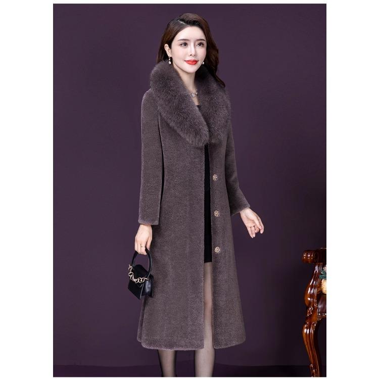 Modischer Winter-Langwollmantel für Mütter, elegante Damen-Overcoat-Jacke