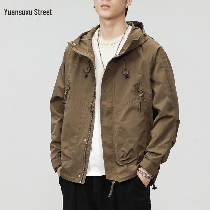Men's 2025 Military Green Waterproof Windbreaker Jacket - Spring/Autumn Style
