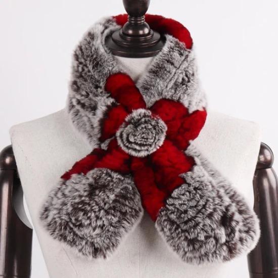Winter Women Real Rex Rabbit Fur Scarf Natural Warm Soft Rex Rabbit Fur Muffler Lady Genuine Rex Rabbit Fur Scarves
