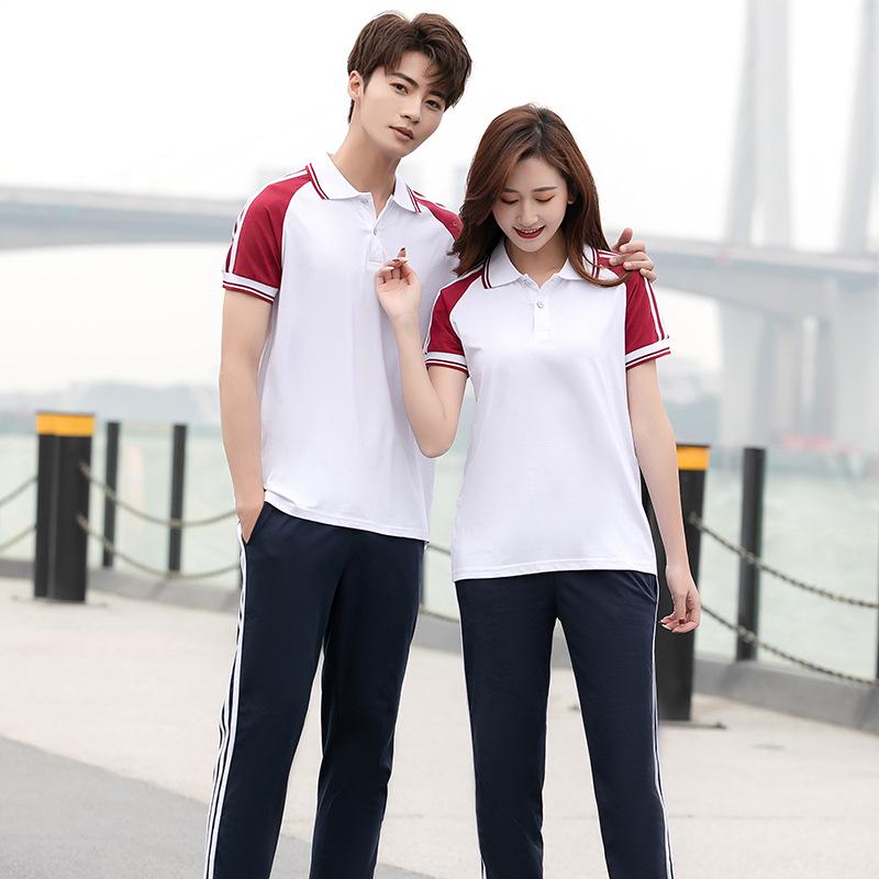 2021 Unisex Summer Sports Suit: Short Sleeve & Long Pants, Student School Uniform