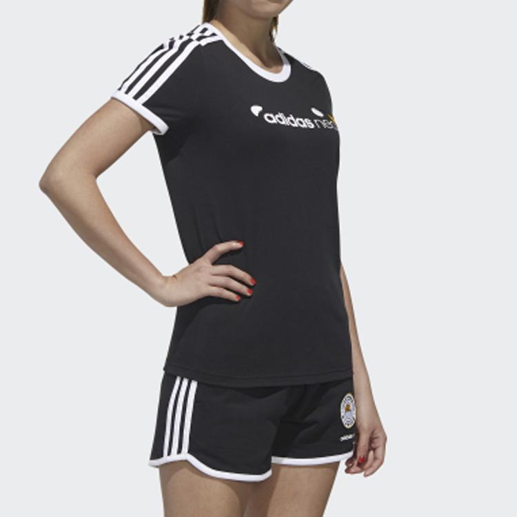 Adidas Neo Minions Round Neck Regular Fit Sports Short Sleeve T-Shirt Women Tops Black GL7212