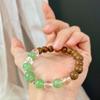 Vintage Atmosphere, Natural White Crystal Dongling Jade Sandalwood Bracelet, Literary And Artistic Fan Bracelet.