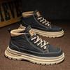 Martin Boots Men's Shoes Autumn New British Retro High-top Leather Shoes Tooling Shoes Trend Versatile Platform Casual Short Boots
