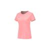 Li-Ning Solid Color Breathable Sweat-Wicking Round Neck Pullover Short Sleeve T-Shirt Women Tops Coral-Pink ATST432-9