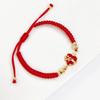 Red/Black Rope Braided Sacred Heart Shaped Crystal Cross Bracelet Classic for Men Women Lucky Religious Jewelry Party Gift