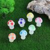 Vibrant Glo-in-the-dark Resin Mushroom Figurines Cute Garden Miniatures Wholesale