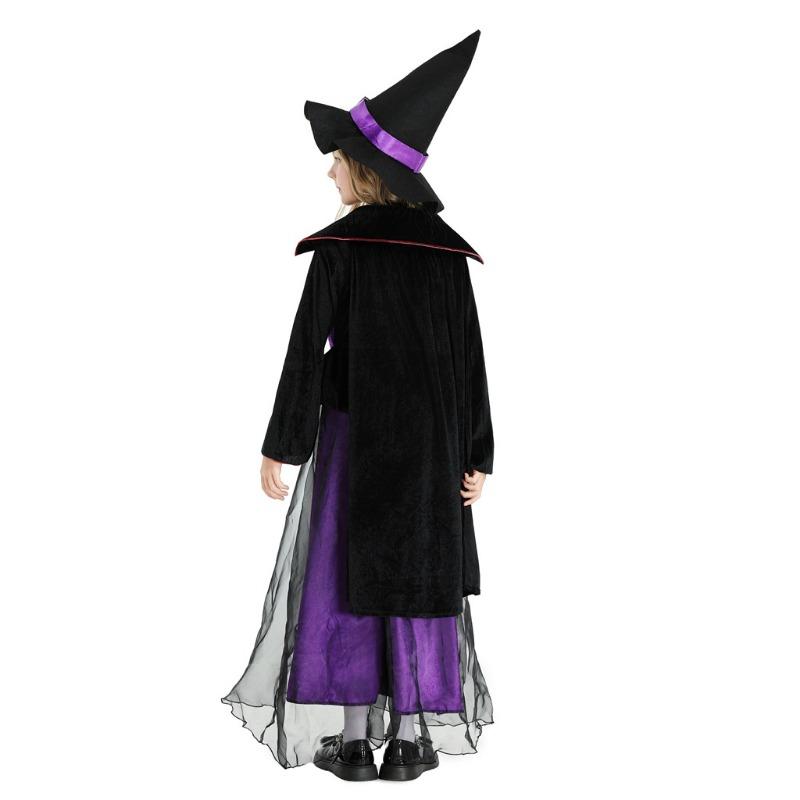 Halloween Children's Costume Purple Witch Costume Girl Witch Carnival Girls Dress Stage Performance Costume