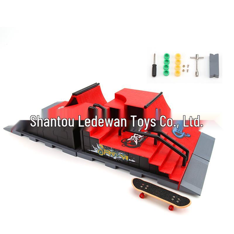 Finger Skateboard Indoor Sports Model - Creative Novelty Scene Props Assembly Toy.