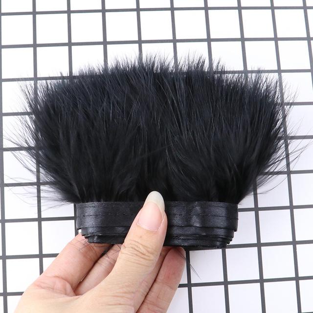 Feather8-10cm Fluffy Turkey Feather Trim On Ribbon – 1-10m Natural Feathers Fringe for Sewing, DIY Crafts, Wedding & Clothing Decor