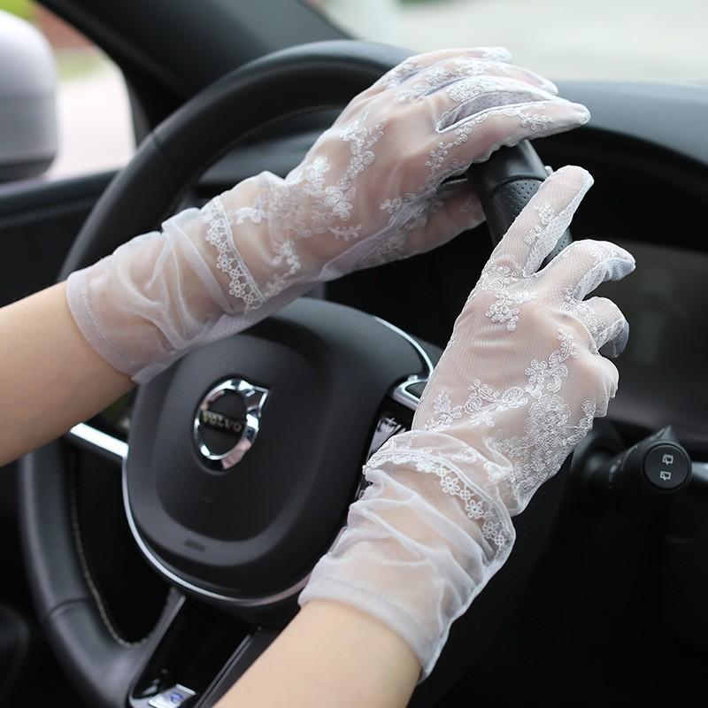 Lace Short Breathable Sun Protection Non-Slip Drive Women Thin New Gloves High Quality Ruffles Elegant Etiquette Soft