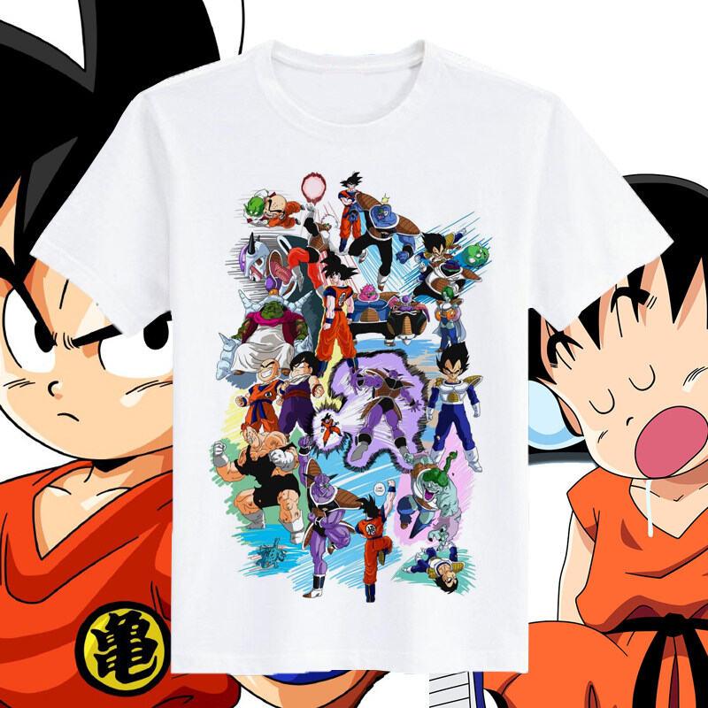 

2026 Summer New Dragon Ball Anime Merchandise Trendy Brand Sun Wukong Tshirt Childrens Parentchild Set Pure Cotton Loose Tops S