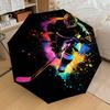1PC Hockey Player Pattern Small Travel Automatic Folding Umbrella, Compact Windproof Umbrella, Automatic Open/Close ,Gift-091575