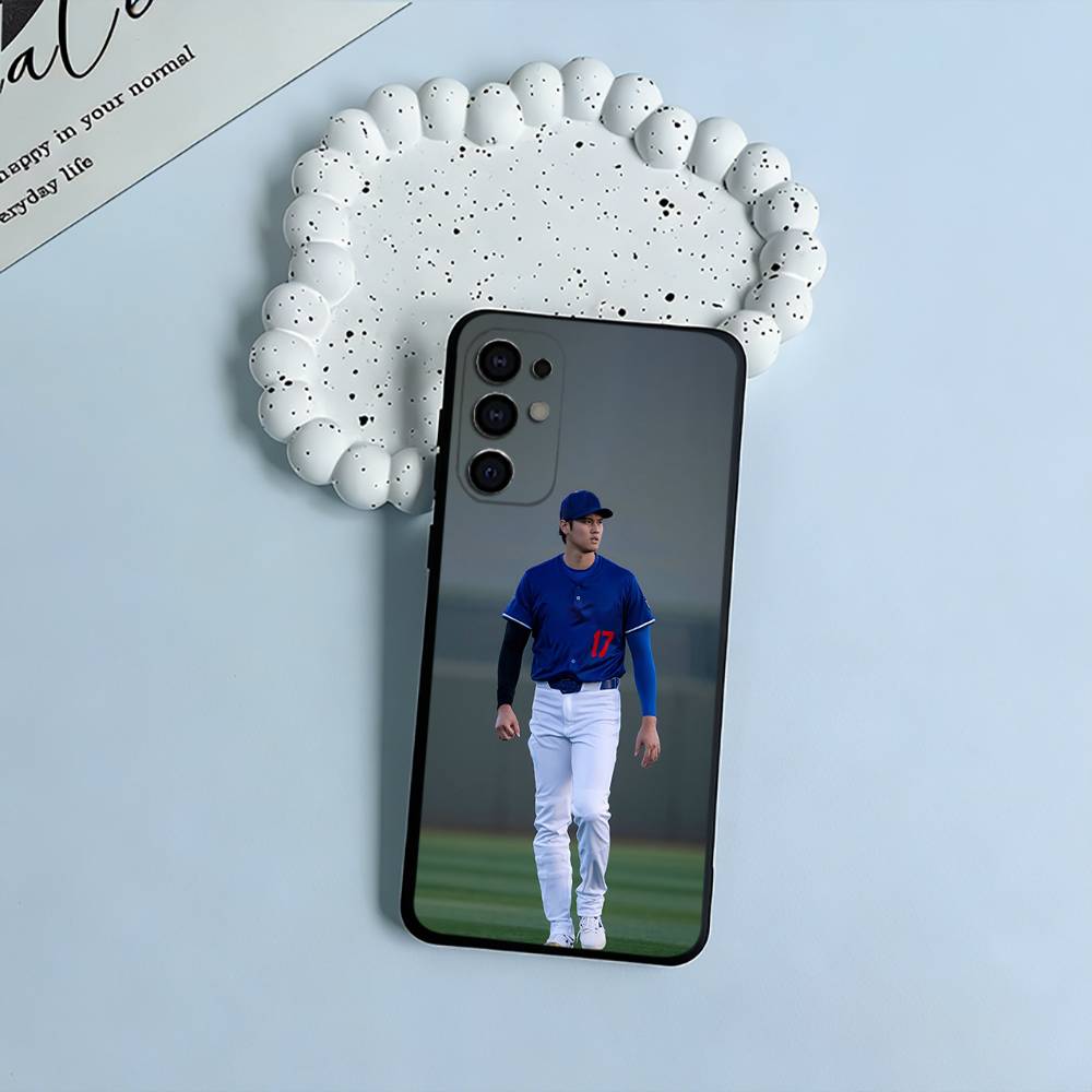 Baseball S-Shohei Ohtani Black Soft Silicone Phone Case for Samsung S25, S24, S21, S22, S23, S30, Ultra, S20, Plus, FE, Lite
