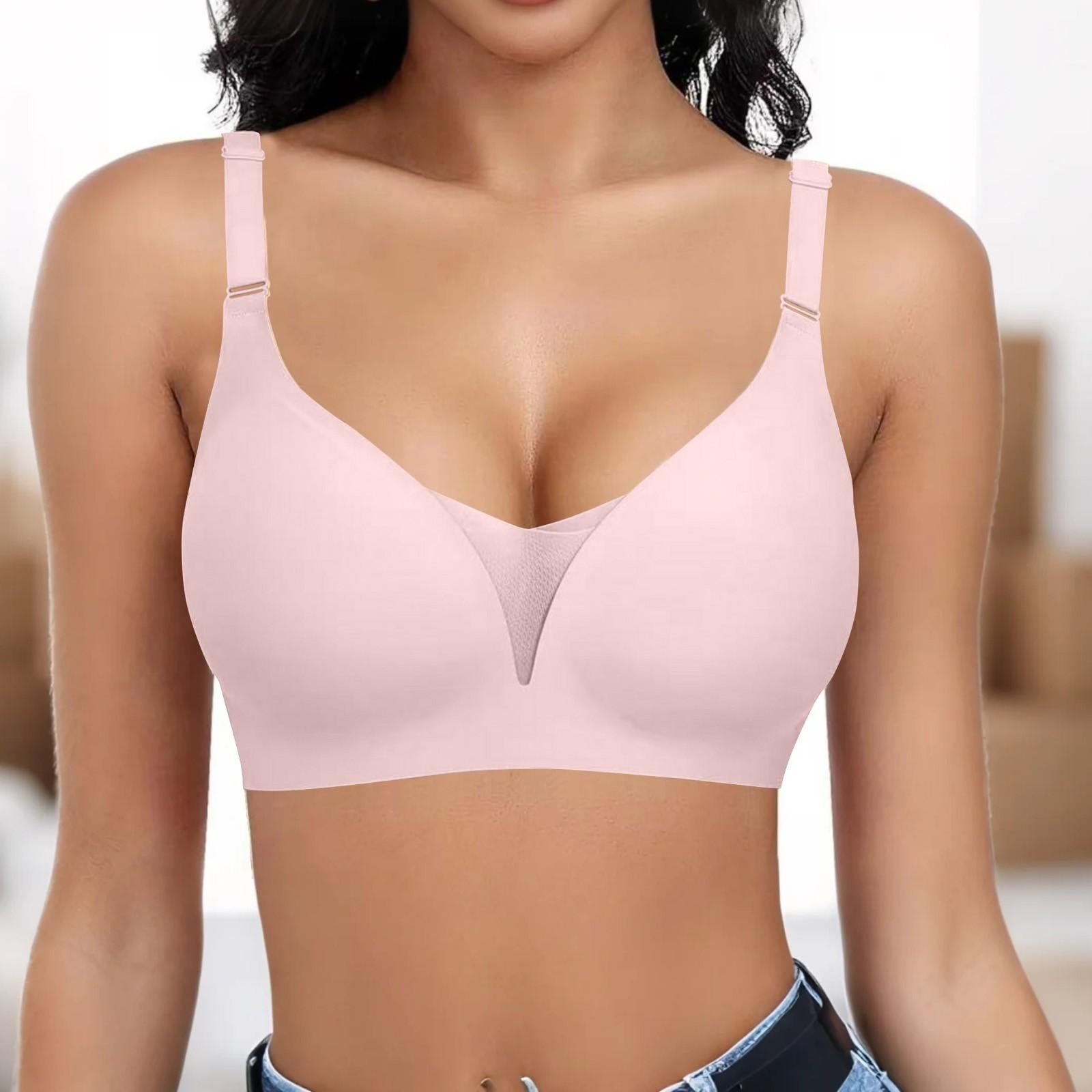 

Женский однотонный бюстгальтер пуш-ап без косточек, бесшовный на каждый день XL розовый